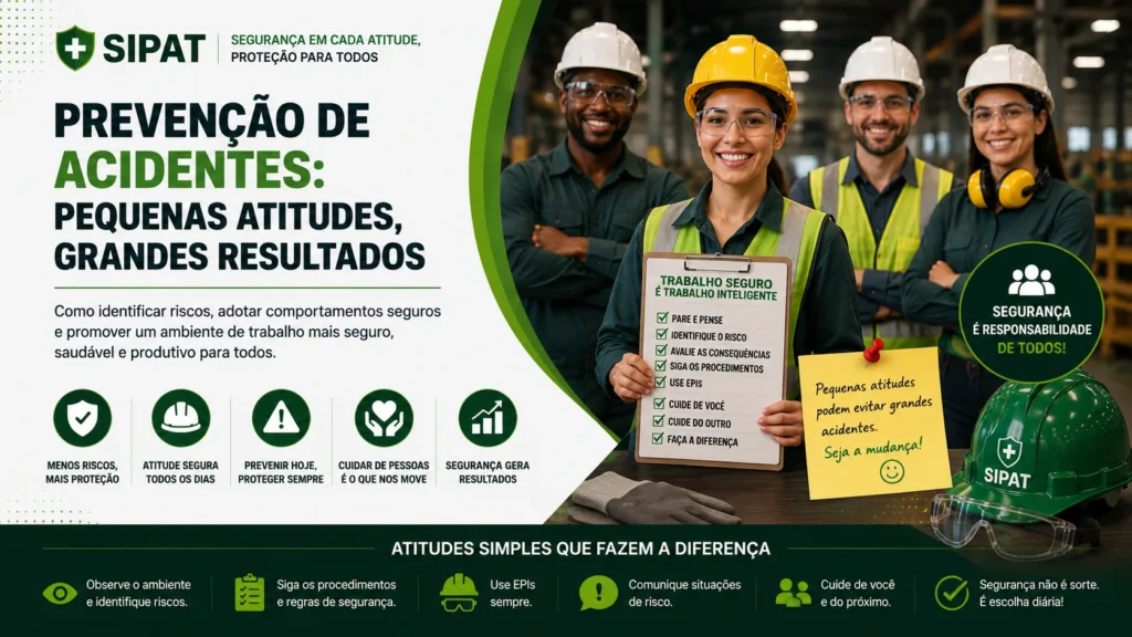 Palestra sobre comportamento seguro para prevenção de acidentes no trabalho